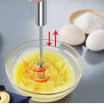 thumbnail image 4 of Casewin Automatic Whisk, Stainless Steel Egg Beater, Hand Push Rotary Egg Whisk Blender, Easy Whisk Mixer Stirrer for Making Cream, Whisking, Beating and Stirring (10 Inch, Sliver), 4 of 7