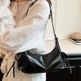 thumbnail image 4 of HUISZJ Shoulder Bag, Punk Style Shoulder Bag Clutch Handbag, PU Leather Top Handle Handbag for Travel Commute Work (Black), 4 of 9