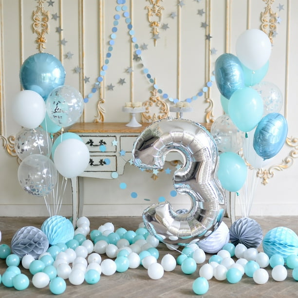LANGXUN Lot De 4 Supports De Ballons De Table Pour Décorations De Fête D' Anniversaire Et De Mariage, Ballons « Happy Birthday » Pour Fête Et Noël