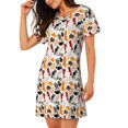 thumbnail image 2 of Balery Cute Cats Camisón de manga corta con cuello redondo para mujer, cómodo y elegante., 2 of 6