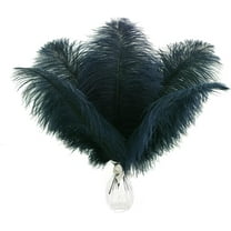 Navy Blue Ostrich Feathers Plumes - 24pcs 8-10inch Craft Feathers for Wedding Party Centerpieces Halloween Decorations