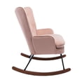 thumbnail image 4 of Upholstered Armchair Single Sofa Accent Glider Rocker Nursery Rocking Chair Fabric Padded Seat with High Backrest and Armrest Accent Chair for Living Room Bedroom Offices(Pink), 4 of 8