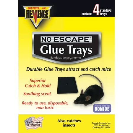 4 Pack Glue Mouse - Bonide Products-revenge-Revenge Baited Glue Trays For Mice- Assorted 4 Pack