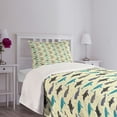 thumbnail image 3 of Ambesonne Whale Quilted Bedspread Set 2 Pcs, Swimming Mammals Yellow, Twin Size, Multicolor, 3 of 5