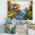thumbnail image 2 of Traditional Bulgarian River and House 40 in x 30 in Framed Painting Canvas Art Print, by Designart, 2 of 5