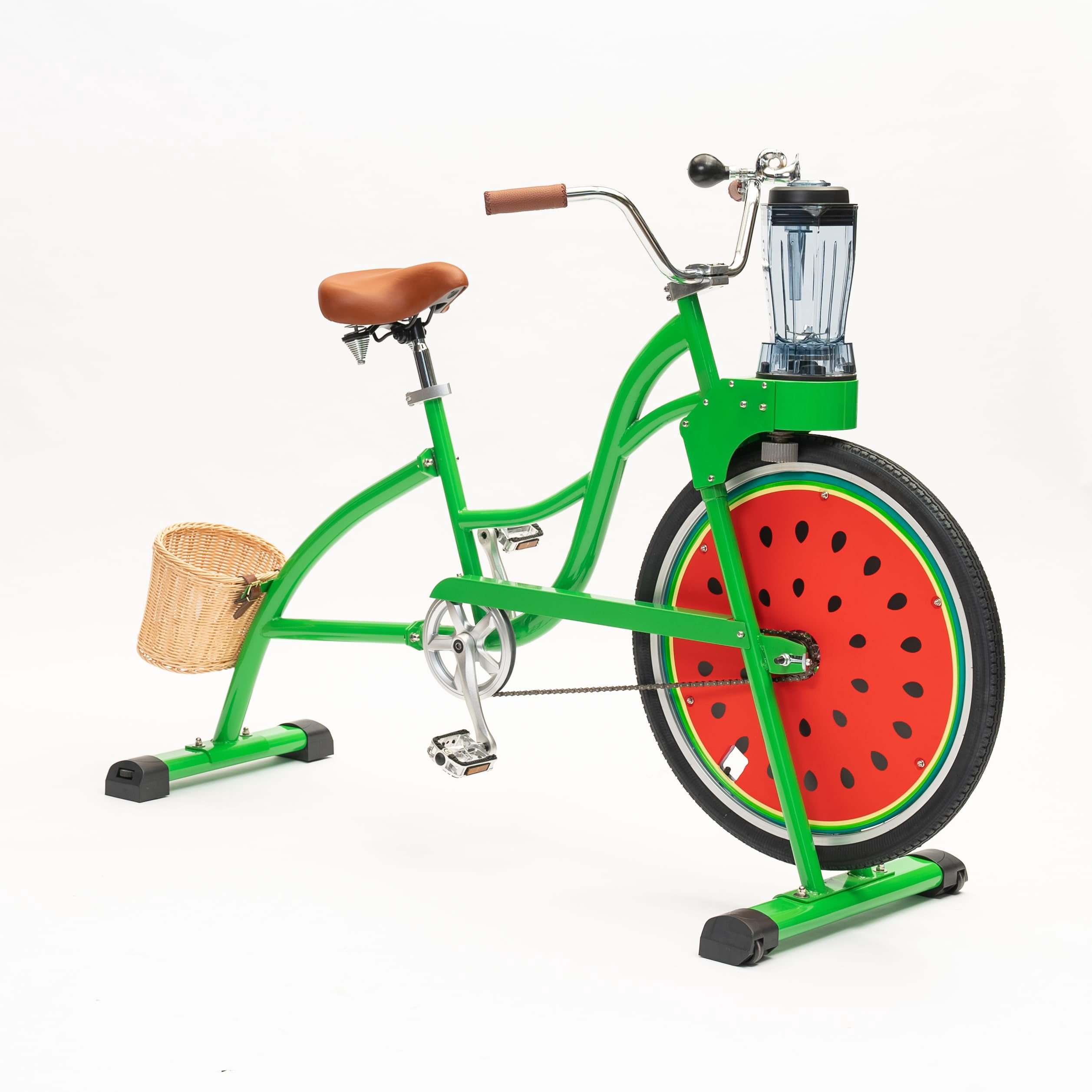 Blender Bike for Fitness, Smoothie Bike Juicer with Pedal, Stationary Bicycle for Party, Carnival, Camping, Indoor & Outdoor Use, Green