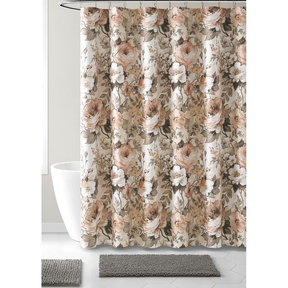 Blush Pink Shower Curtain for Bathroom Vintage Floral Design Walmart