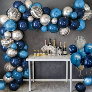 YANSION Black and Silver Balloons Garland Arch Kit Black Silver Agate  Marble Balloons Decorations for Parties Wedding Baby Shower Graduation