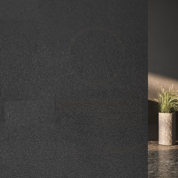 Privacy Window Film Frosted Glass Black Static Cling Heat Non Adhesive for Living Room,11.8x78.7 Inch