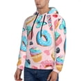 thumbnail image 3 of Lsque Cupcakes and Donuts Pattern Casual Men's Hoodie,Hooded Sweatshirt with Kangaroo Pocket,Pullover Hoodie-Large, 3 of 7