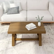 Plank+Beam Farmhouse Coffee Table, 40 Solid Wood Tables for Living Room, Rectangular Center Table