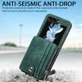 thumbnail image 6 of Compatible with Samsung Galaxy Z Flip 5 Wallet Case with Card Slot Z Flip 5 Leather Kickstand Zipper Case-Green, 6 of 8