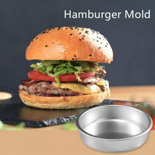 Molde redondo de aluminio Savlot para pasteles - Utensilios de repostería profesionales con base antiadherente, molde para pudín, molde para hamburguesas, herramientas de repostería DIY de 4"