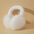 thumbnail image 1 of Cache-oreilles Contrastants Tendance 2025 Art Coloré Imitation Fourrure de Renard pour Femme Fille Hiver (Blanc), 1 of 7