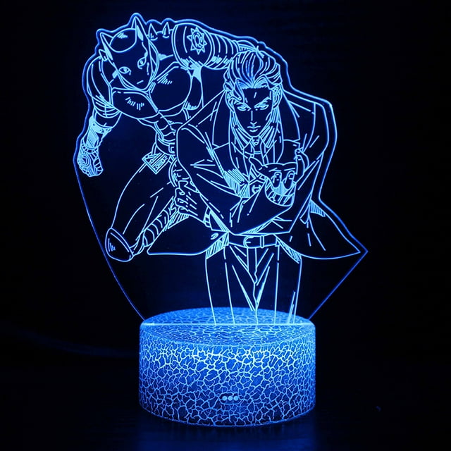 Luz nocturna LED 3D JoJos Bizarros Adventures Killers Queens