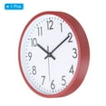 thumbnail image 3 of Unique Bargains Horloge Murale de 10 Pouces, Chiffres 3D Quartz à Piles Silencieuse Sans Tic-Tac, Horloges Murales Rondes, Rouge, 3 of 6