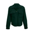 thumbnail image 3 of Corduroy Jacket Women Button Down Comfy Cropped Shacket Jacket Trendy Long Sleeve Coats with Pockets Outerwear 02-Dark Gray S, 3 of 4