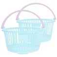 thumbnail image 1 of FESTFENDS 2Pack Plastic Shopping Basket Sky Blue Compact Organizer for Home Decor, 1 of 8