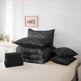 thumbnail image 6 of meiyoeat Gothic Skull Moth 7pcs Queen Bedding,Rustic Damask Floral Bedding Comforter Set Queen For Men Women, Black Gray,Black Reversible, 6 of 7