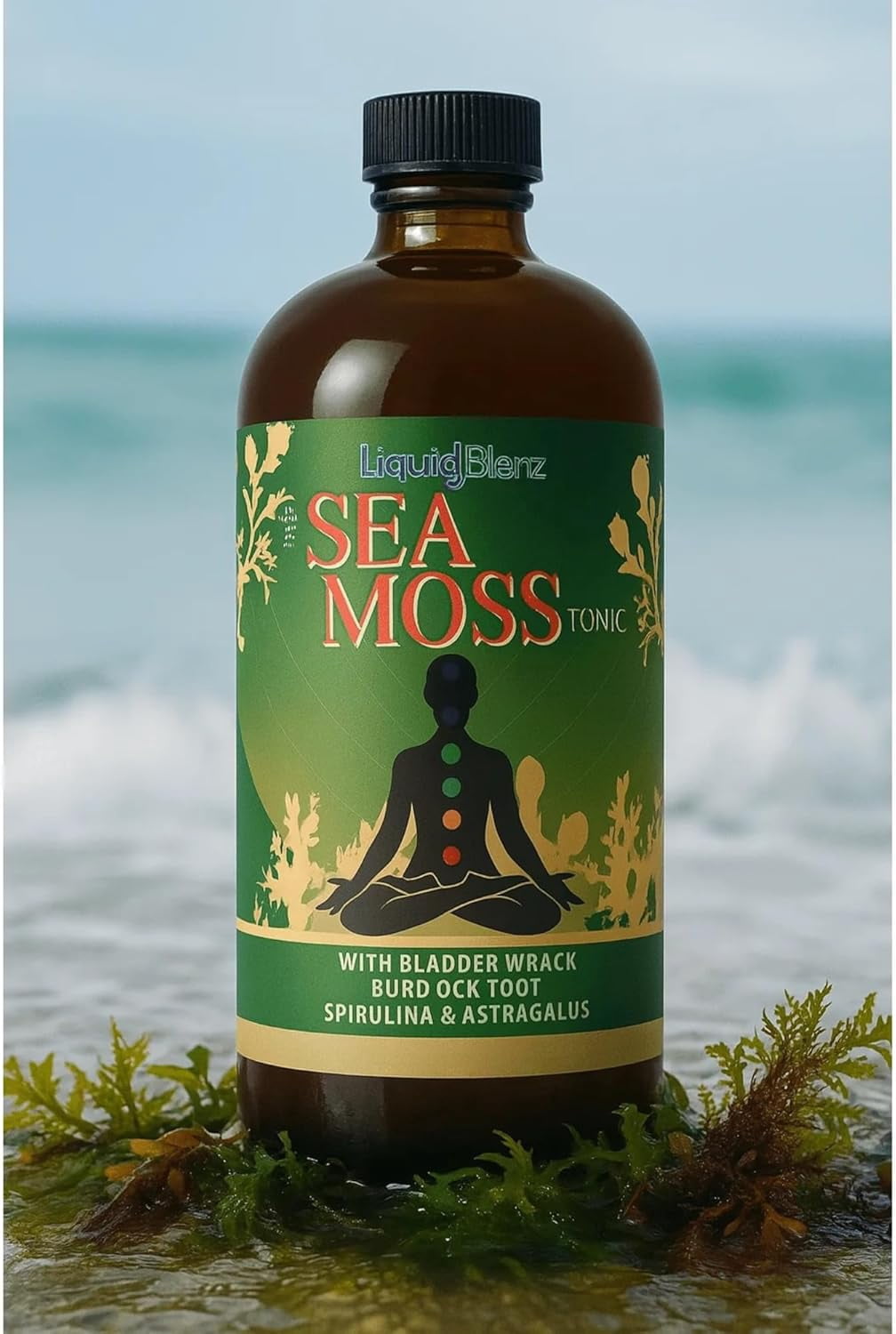 LIQUID BLENZ Sea Moss Tonic, 16 fl oz – Natural Herbal Supplement for Overall Body Support, Energy & Wellness Boost