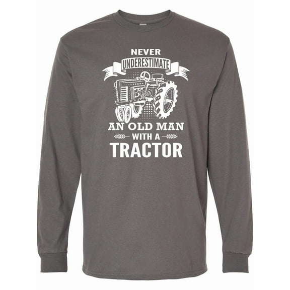 Inktastic Old Man Tractor Long Sleeve T-Shirt