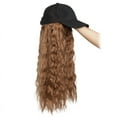 thumbnail image 4 of SEGO Baseball Cap Wigs Synthetic Long Curly Wavy Wig Hat With Hair Extensions Attached Hairpieces For Women Adjustable Black Caps With Magic Paste, 4 of 7