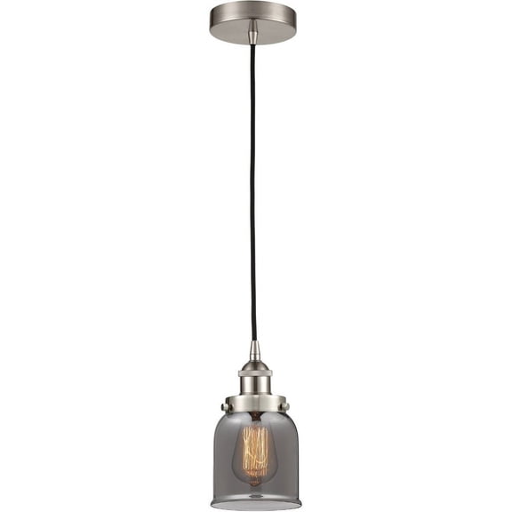 616-1PH-SN-G53-LED-Innovations Lighting-Bell - 1 Light Mini Pendant In Industrial Style-10 Inches Tall and 5 Inches Wide Brushed Satin Nickel Plated