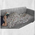 thumbnail image 5 of Amsterdam Soft Flannel Fleece Throw Blanket, Town Apartment Buildings Tourism Cityscape Houses Doodle, Cozy Plush for Indoor and Outdoor Use, 50" x 60", Cadet Blue Dried Rose, by Ambesonne, 5 of 5