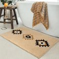 thumbnail image 3 of HAHDAXIA Boho Bathroom Rugs Cream Beige Bath Mat Non Slip Western Geometric Bath Rug Luxury Soft Absorbent Carpet for Bathroom Shower Kitchen Entryway Farmhouse Neutral Decor 24x36, 3 of 7