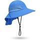 thumbnail image 4 of Sombrero para el sol de verano para niños y niñas, con protección UPF 50+, ala ancha, cuello y solapa, para jugar en la playa, de 2 a 7 años, 4 of 7