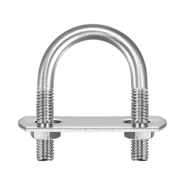 Unique Bargains Round U-Bolts 3 Sets 24mm Inner Width 42mm Length M6 with Nuts and Plates