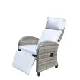 thumbnail image 5 of Olurrisa Outdoor Wicker Recliner Chair with Adjustable Backrest - All-Weather PE Rattan Lounge Chair, Grey Cushions, 250lb Capacity for Pool & Patio, 5 of 8
