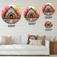 thumbnail image 4 of Designart "Barn consistency Pointillism I" Countryside Oversized Wall Clock, 4 of 5
