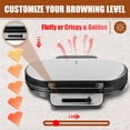 thumbnail image 2 of Transemion US Standard 110V Sandwich Maker Love Double Plate Sandwich Breakfast Machine Home European Standard Light Meal Double Waffle Machine Silver US Standard 110V, 2 of 8