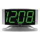 thumbnail image 1 of Sharp Home Reloj despertador digital LED - Base giratoria - Tomacorriente, operación simple, alarma, repetición, atenuador de brillo, pantalla de dígitos verdes grandes, caja plateada, 1 of 5