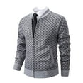 thumbnail image 3 of IYTR Men's Solid Knitted Full Zipper Cardigan Sweater Hoodedless Long Sleeve Pullover Warm Jacket Winter Outerwear with Pockets Gray XXXL, 3 of 5