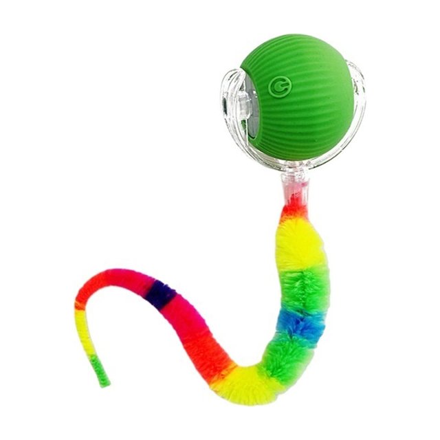 Interactive Cat Toy Ball, Upgraded Interactive Electric Rolling Ball with Teasing Tail, Moving Cat Toy