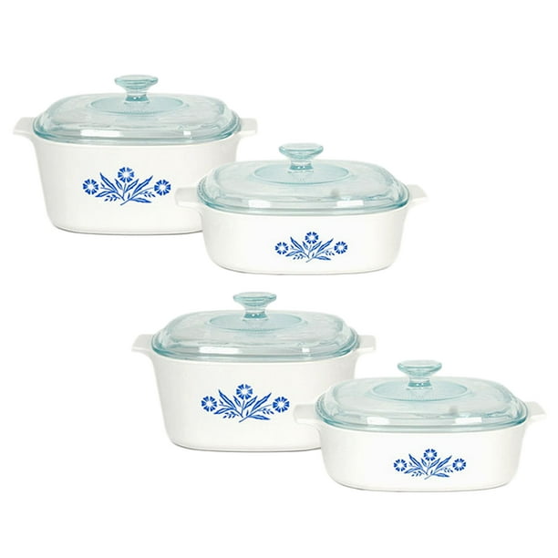 CorningWare A423CBF Blue Cornflower PyroCeram 4Piece Cookware Set (2