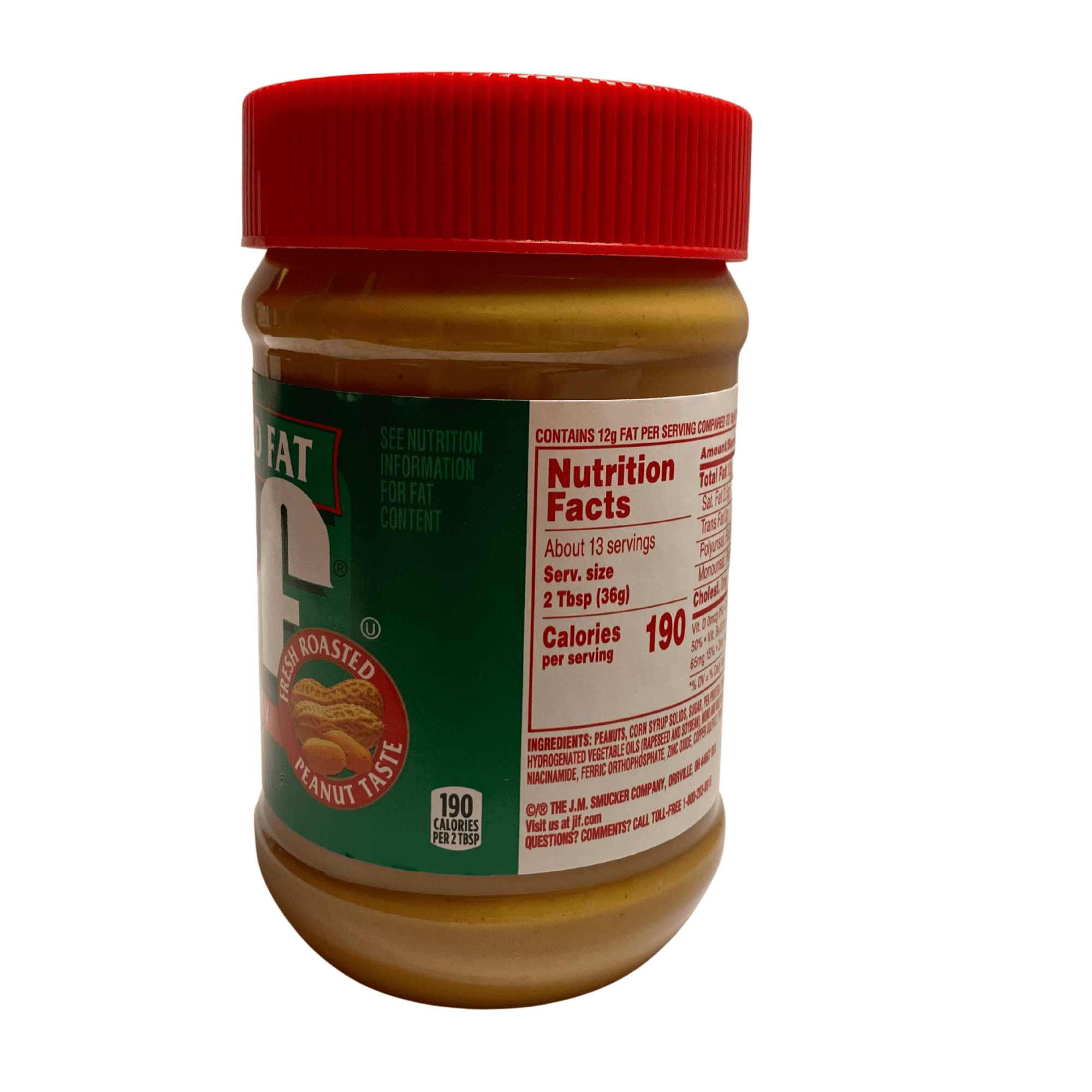 (2 pack) Jif Reduced Fat Creamy Peanut Butter Spread, 16 oz