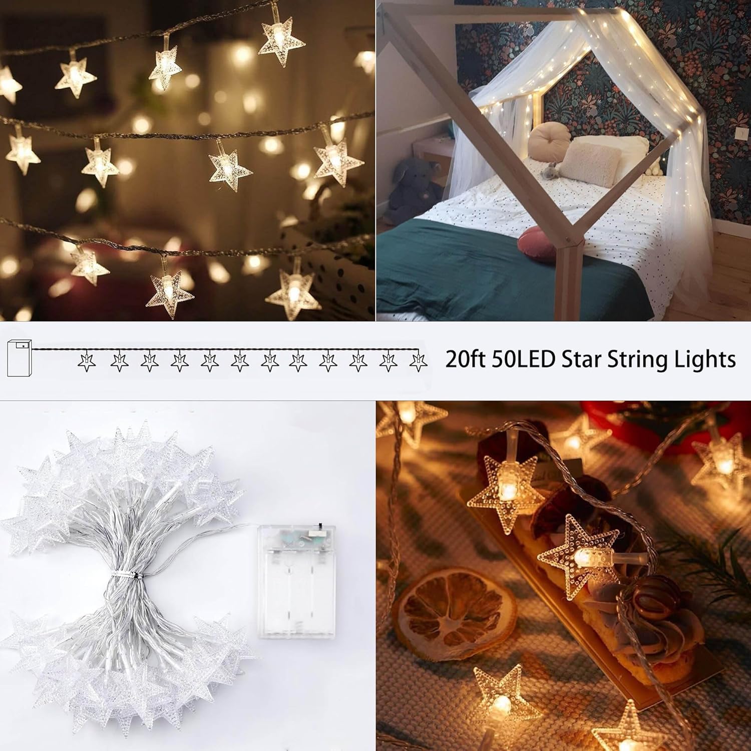 Bed Canopy for Girls with Lights 30 * 228in King Canopy Bed Curtains for Queen & Full Bed White Tulle Canopy Bed Scarf,Sheer Bed Drapes,Twin King Canopy Bed Home Decor (White)