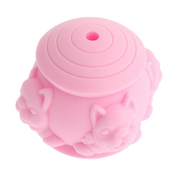 Dispensador de perro de silicona resistente a las mordeduras de 1 pieza, juguete de de tratamiento para mascotas IQ - , tal se describe Rosado