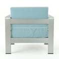 thumbnail image 4 of Miller Coral Outdoor 2 Seater Club Chair and Table Set, White and Light Teal, 4 of 10