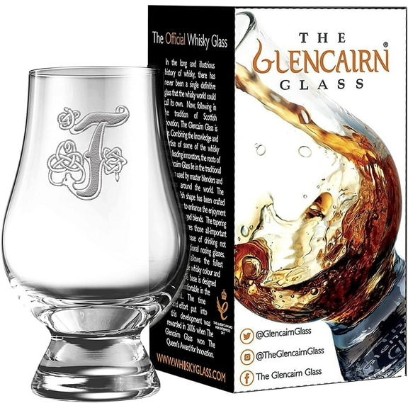 GLENCAIRN CELTIC F ENGRAVED WHISKY GLASS IN GIFT CARTON