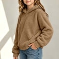 thumbnail image 6 of Mitankcoo Girls Teddy Fleece Hoodie Kids Cute 3D Bear Ear Hooded Pullover Sweatshirt with Pockets for Fall Winter 4-15Y, 6 of 8