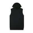 thumbnail image 2 of BADHUB Men's Hooded Tank Tops Solid Color Workout Training Sleeveless Hoodie Shirt Summer Savings Black M, 2 of 5