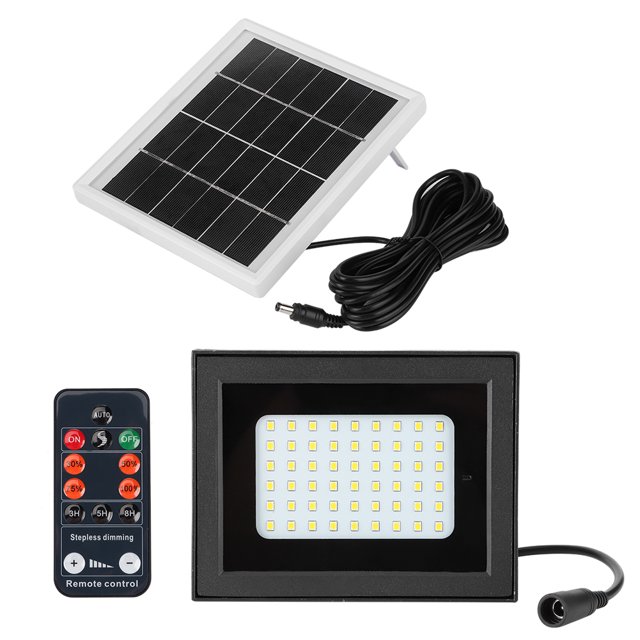 Lámpara solar impermeable de 54 LED para jardín al aire libre, luz de pared para patio, luz de calle, blanco cálido