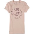 thumbnail image 1 of Reebok Womens Cake Today Squat Tomorrow Graphic T-Shirt, Beige, X-Small, 1 of 2