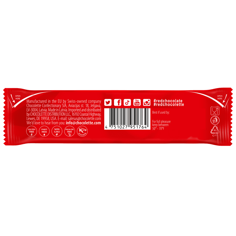 RED Chocolate Milk Chocolate Grab-N-Go Non-GMO, Gluten Free Chocolate Bars  (Piece Count: 24) (Size: 0.92 oz / 26g each)
