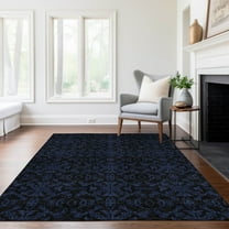 Addison Rugs Chantille Indoor/Outdoor Transitional Medallions Blue Washable Rectangle Rug, 8' x 10'