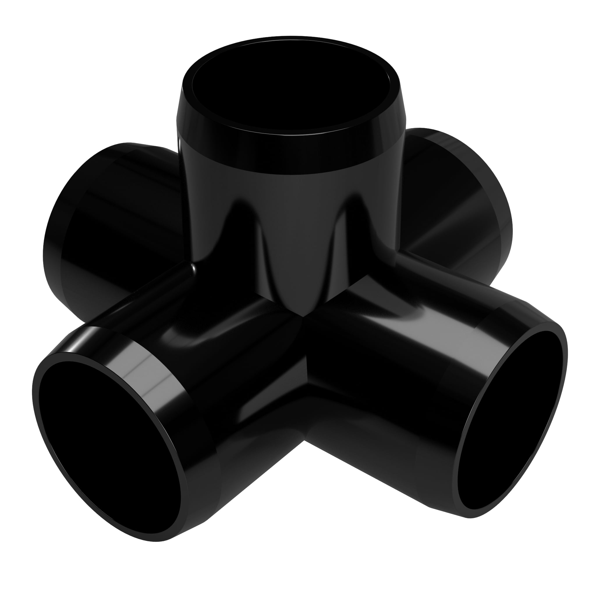 FORMUFIT F0345WCBK8 5Way Cross PVC Fitting, Furniture Grade, 3/4" Size, Black , 8Pack